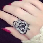 Bague Steampunk Victorienne Rose Noire Mourning