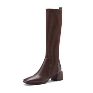 bottes chaussettes marron style retro confortables pour femmes 35 564 1