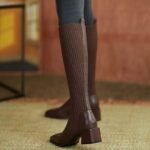 bottes chaussettes marron style retro confortables pour femmes 699 1