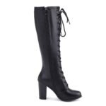 Bottes Steampunk Rétro Noires Élégantes Femme