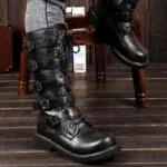 Bottes Steampunk Biker Vintage en Simili Caoutchouc Souple - ROAS300%