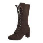 Bottes Steampunk Femme Daim Classique