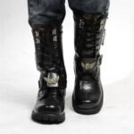Bottes Steampunk Goth Tête De Mort