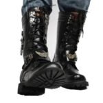 Bottes Steampunk Goth Tête De Mort