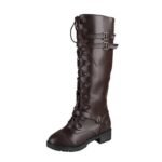 bottes steampunk marron dotees dun talon plat fonce 43 995 1