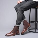 Bottines Steampunk Lacets Homme Marron