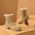 Bottines Steampunk Chelsea Beiges Confortables