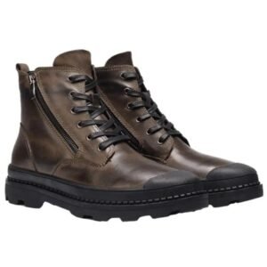 bottines cuir vintage retro tendance pour homme marron avec fourrure 500 1