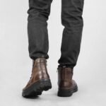 Bottines Steampunk Cuir Vintage Rétro Homme