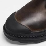Bottines Steampunk Cuir Vintage Rétro Homme