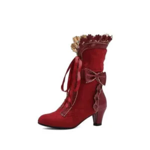 Bottines steampunk rouge