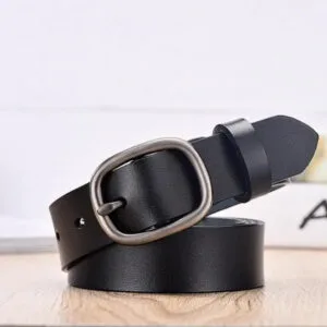 ceinture en cuir noir pour femme