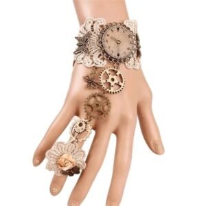 bracelet horloge steampunk elegant femme beige roas300 361 1