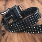 ceinture punk rock en cuir pour hommes noir 105cm ceintures 421 1