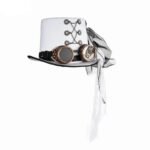 Chapeau Steampunk Blanc Lunettes Intégrées