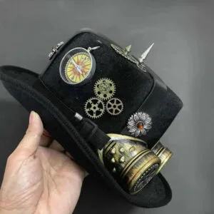 Chapeau Steampunk Customisé avec Boussole et Lunettes Incluses 1 Chapeau Steampunk Customisé avec Boussole et Lunettes Incluses - ROAS400%