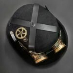 chapeau steampunk customise avec boussole et lunettes incluses 389 1