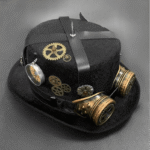 chapeau steampunk customise avec boussole et lunettes incluses 570 1