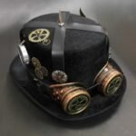 chapeau steampunk customise avec boussole et lunettes incluses 732 1
