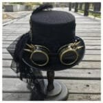 Chapeau Steampunk Dentelle avec Engrenages et Lunettes - ROAS300%