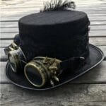 Chapeau Steampunk Dentelle avec Engrenages et Lunettes - ROAS300%