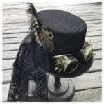 Chapeau Steampunk Dentelle avec Engrenages et Lunettes - ROAS300%