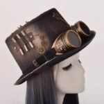 chapeau steampunk haut de forme engrenages avec lunettes incluses 394 1