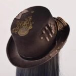 chapeau steampunk haut de forme engrenages avec lunettes incluses 730 1