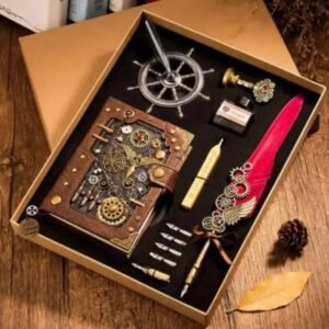 coffret steampunk pour amateurs decriture vintage marron deco 347 1