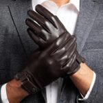 Gant Steampunk Cuir Marron Rétro Élégant