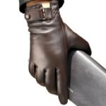Gant Steampunk Cuir Marron Rétro Élégant