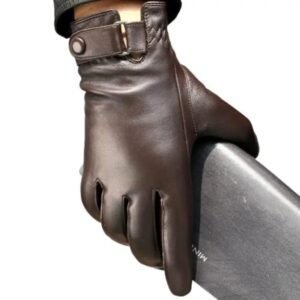 gant cuir marron retro futuriste elegant doublure polaire m roas300 849 1