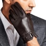 Gant Steampunk Cuir Marron Rétro Élégant