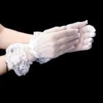 Gant Steampunk Dentelle Blanc Élégance