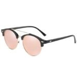 lunettes de soleil double pont chic noir avec verres roses roas200 585 1