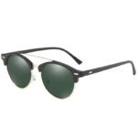 lunettes de soleil double pont chic noir avec verres verts roas200 331 1