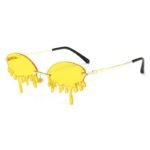 lunettes de soleil forme larme steampunk or avec verres jaunes 548 1