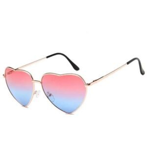 lunettes de soleil steampunk coeur rouge or avec verres rouges bleus 922 1