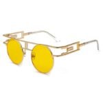 lunettes de soleil steampunk gothique pour hommes or avec verres 573 1
