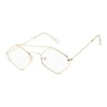 lunettes de soleil steampunk hexagonales pour femmes dore 142 1