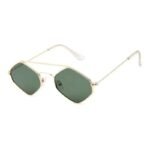 lunettes de soleil steampunk hexagonales pour femmes dore 614 1