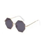 lunettes de soleil steampunk octogonales pour femmes or avec verres 109 1
