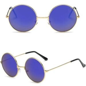 lunettes de soleil steampunk rondes vintage pour femmes or 826 1