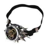 monocle steampunk avec rivets vintage pour costume argent vieilli 121 1