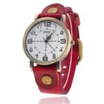 montre bracelet steampunk femme vintage avec rivets dores rouge 348 1