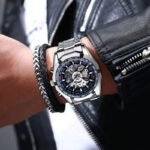 Montre Steampunk Mécanique Squelette Homme