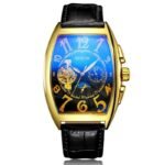montre rectangulaire vintage design unique noir or et roas300 673 1