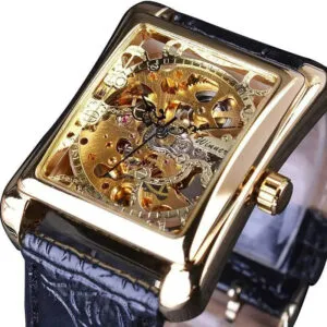 Montre squelette rectangulaire homme