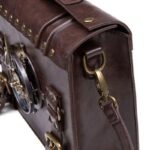 sac a main edition limitee marron steampunk avec rivets dores roas300 816 1