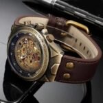 Montre Steampunk Squelette Acier Vintage